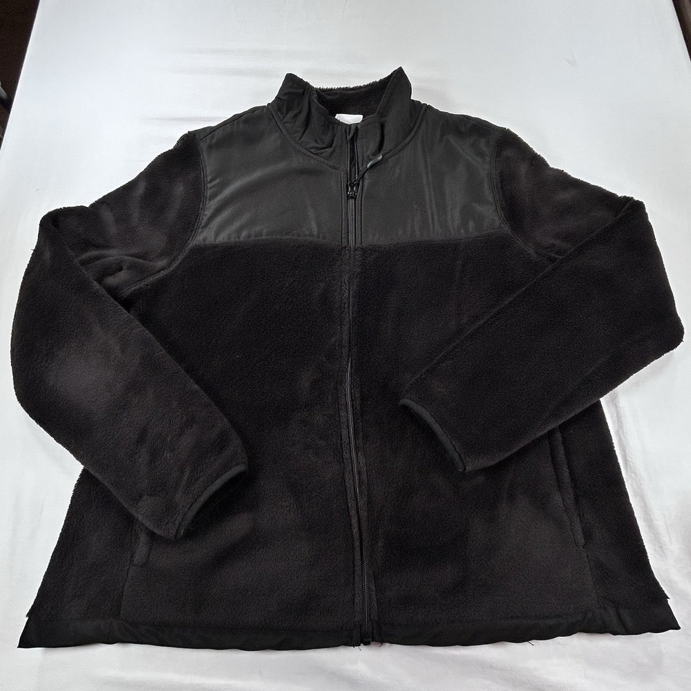 Danskin Women's Soft Fleece Sweatshirt XL 16-18 Black Zip Up Walking Active